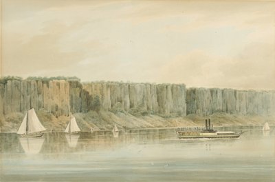 View of the Palisades, New Jersey: Preparatory Study for Plate 19 of The Hudson River Portfolio by William Guy Wall